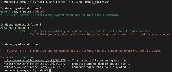Exclude-Warning-Shellscheck-Script
