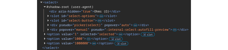 User Agent Shadow Root in Chrome Developer Tools