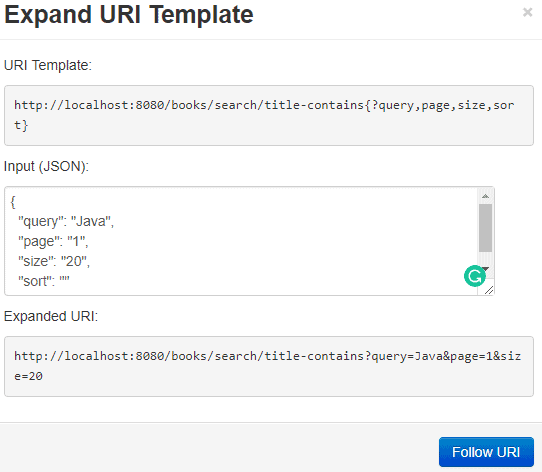 The HAL browser selection form