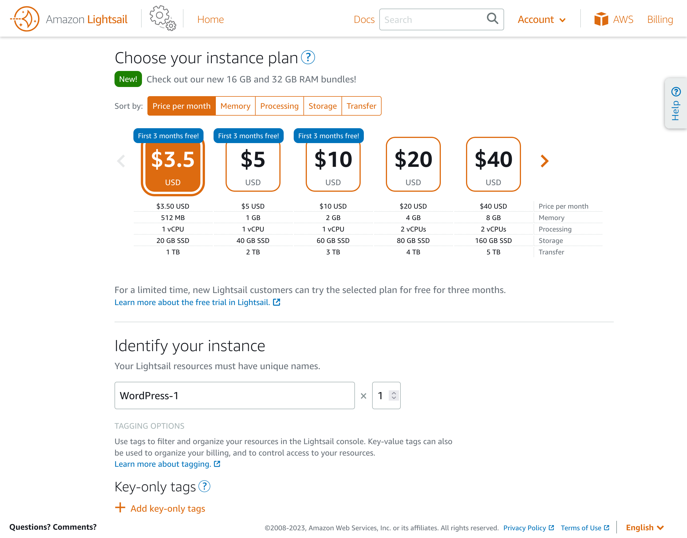Instance price
