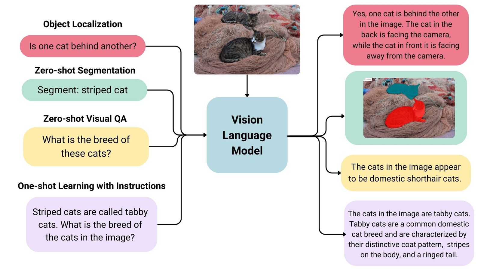 Illustration of the vision language model’s capabilitiues