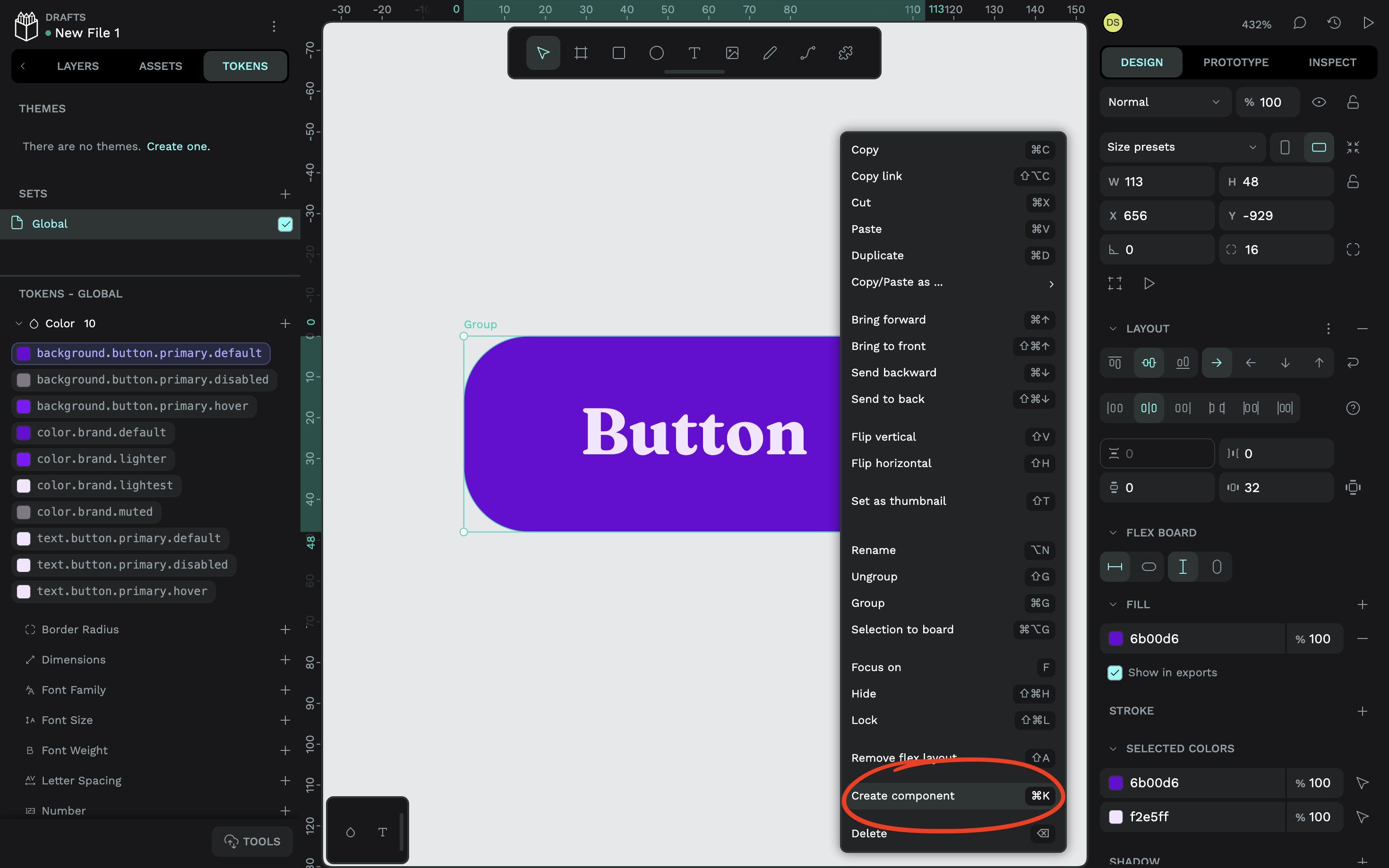 Creating a component in Penpot