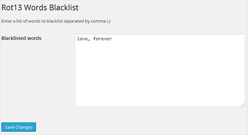 Settings page of the plugin.