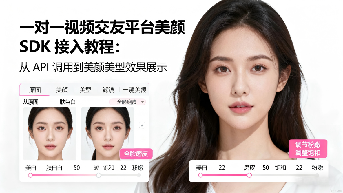 一對一視頻平台美顏SDK接入教程：從API調用到美顏美型效果展示_API