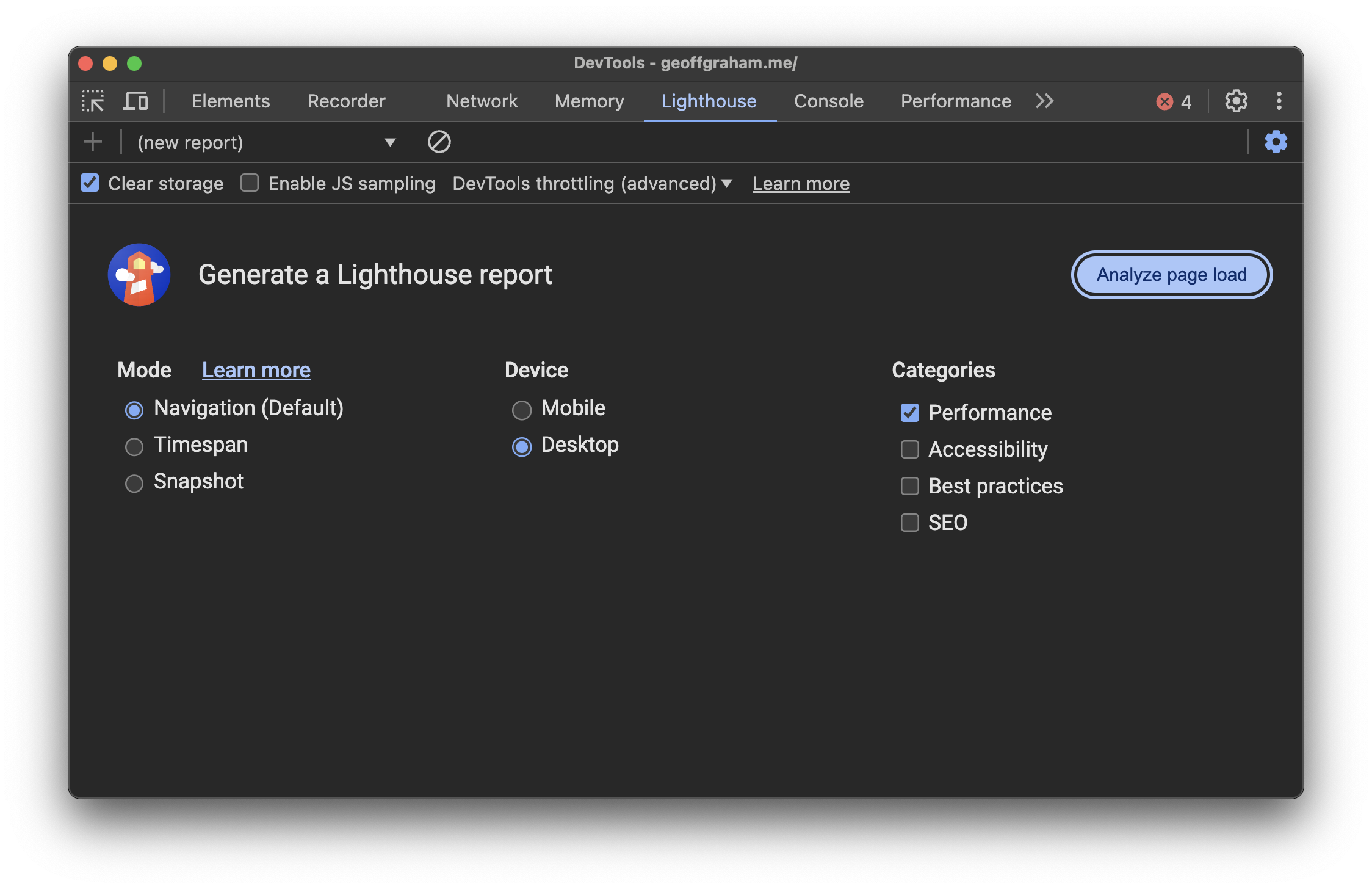 A screenshot from Google DevTools