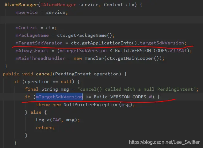 AlarmManager的構造和cancel方法