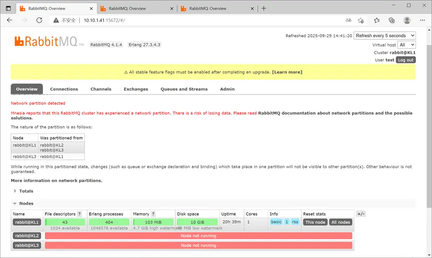 三機分區集羣狀態