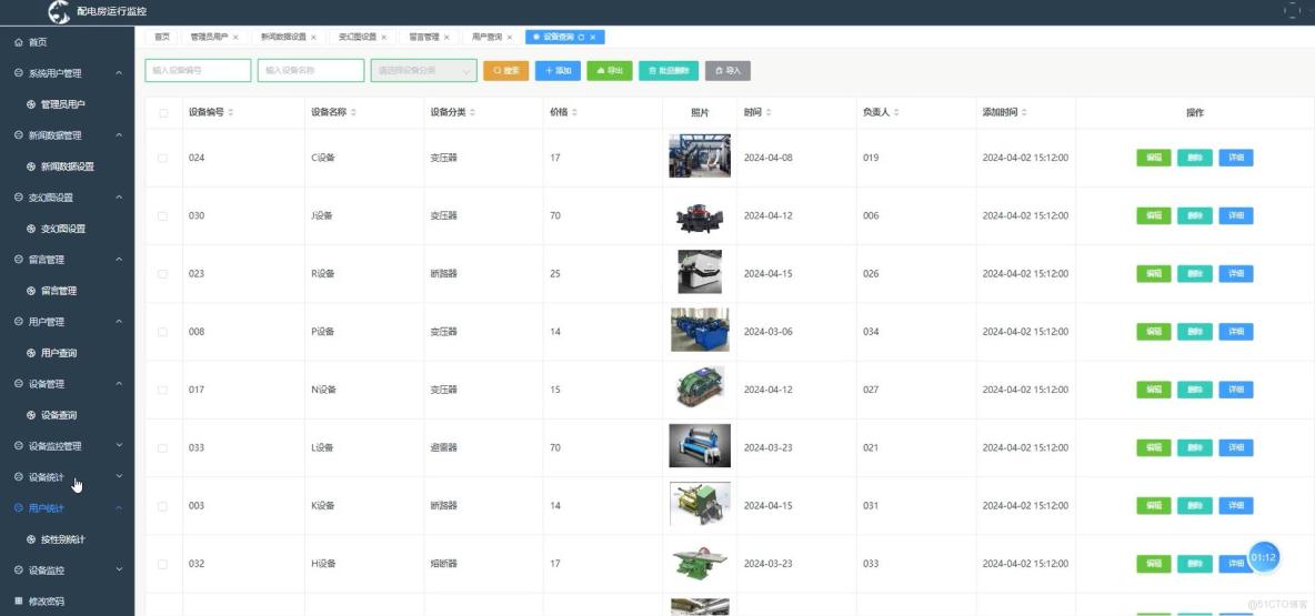 基於VUE的配電房運行監控[VUE]-計算機畢業設計源碼+LW文檔_Vue_02