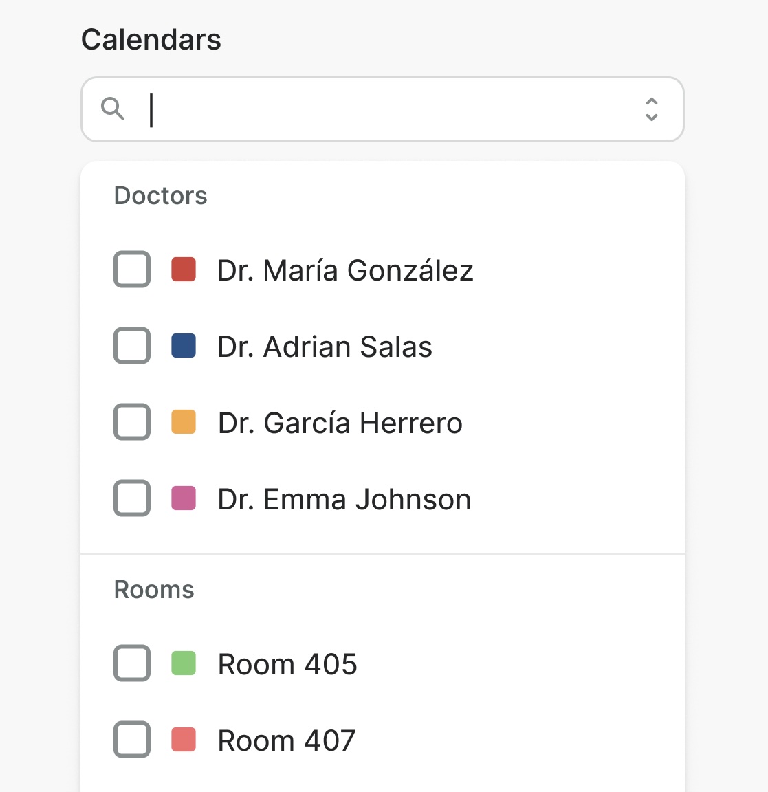 A text input field with a dropdown list