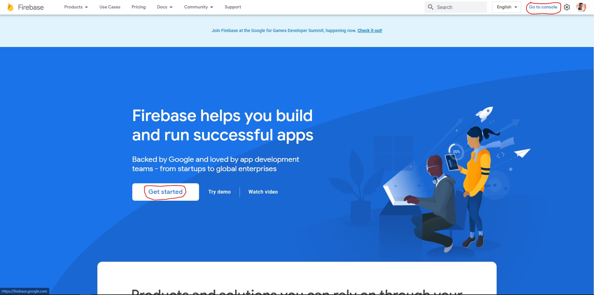 Firebase website