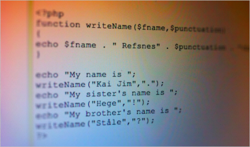 A photograph with an example of function