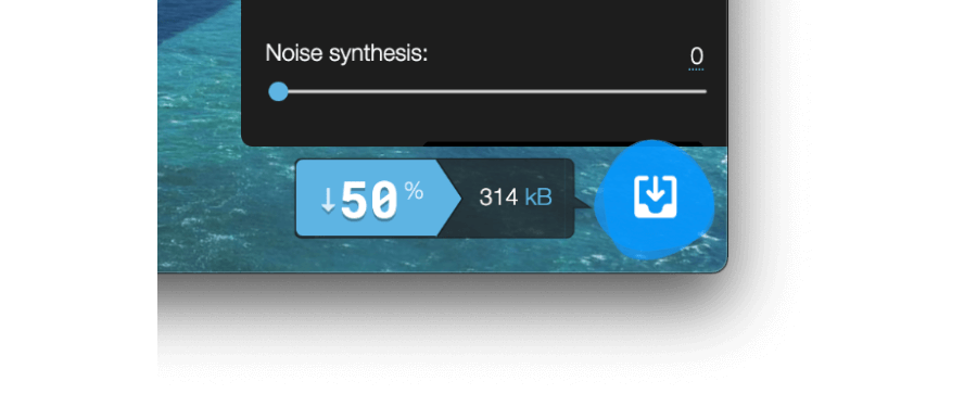 size comparison between a JPEG image and an AVIF image on Squoosh app