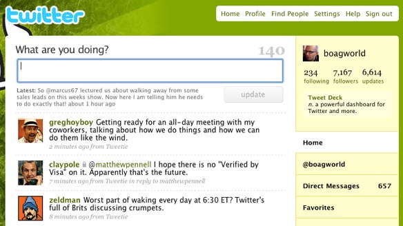 A screenshot of Twitter website