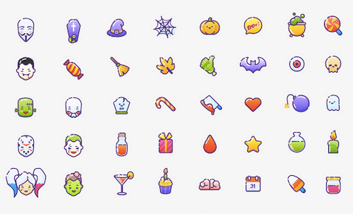 '40 Vector Halloween Icons' by Kavoon Me