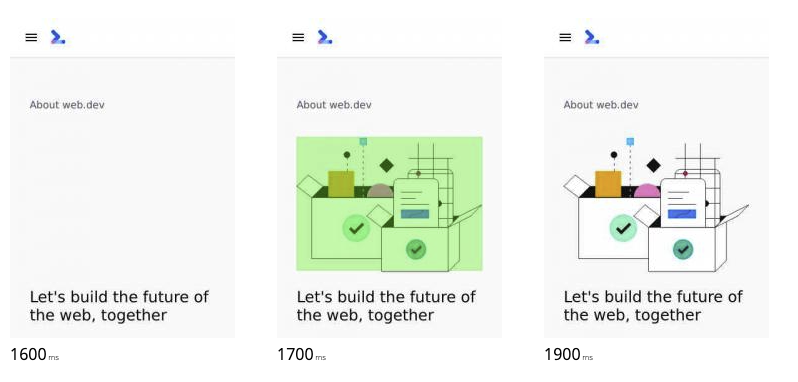 web.dev’s main content is an image according to LCP