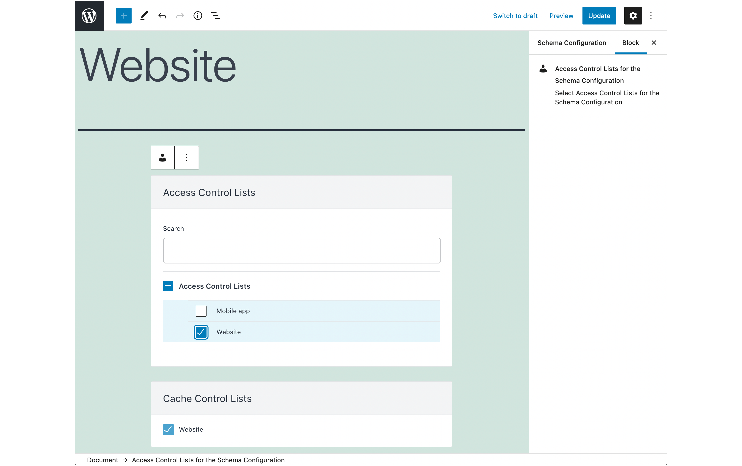 Schema configuration CPT