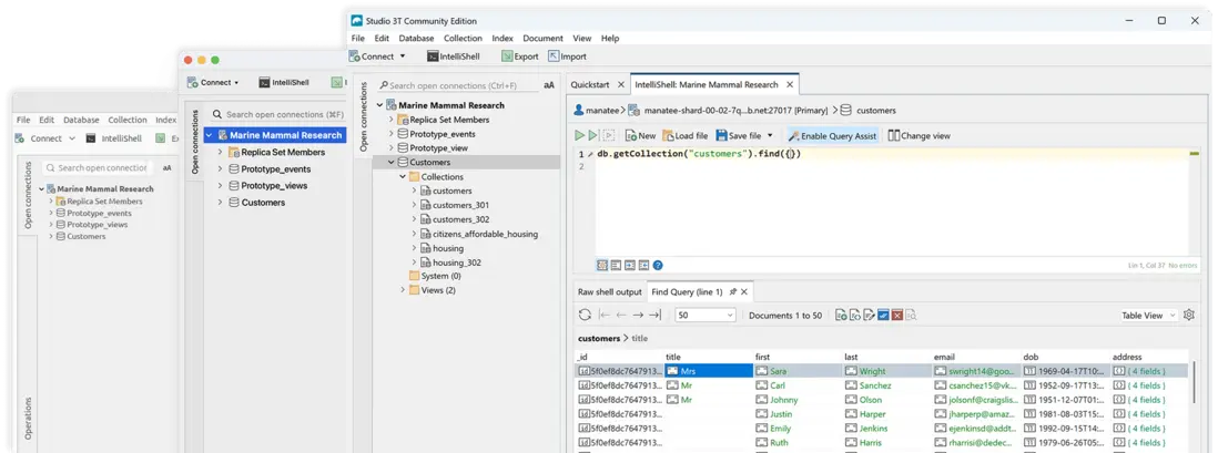 Whether you use Windows, Mac OS X or Linux, Studio 3T Community Edition (formerly Robomongo) is available for you