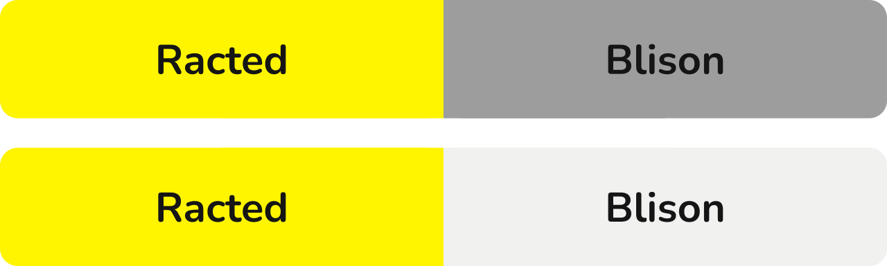 Visualization of saturated and grayscale colors in background in toggle buttons