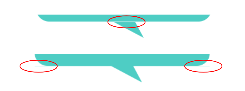 Showing visual imperfections in the tooltip, including a gap between the tail and the tooltip, and a slight color bleed at the left and right edges of the container.