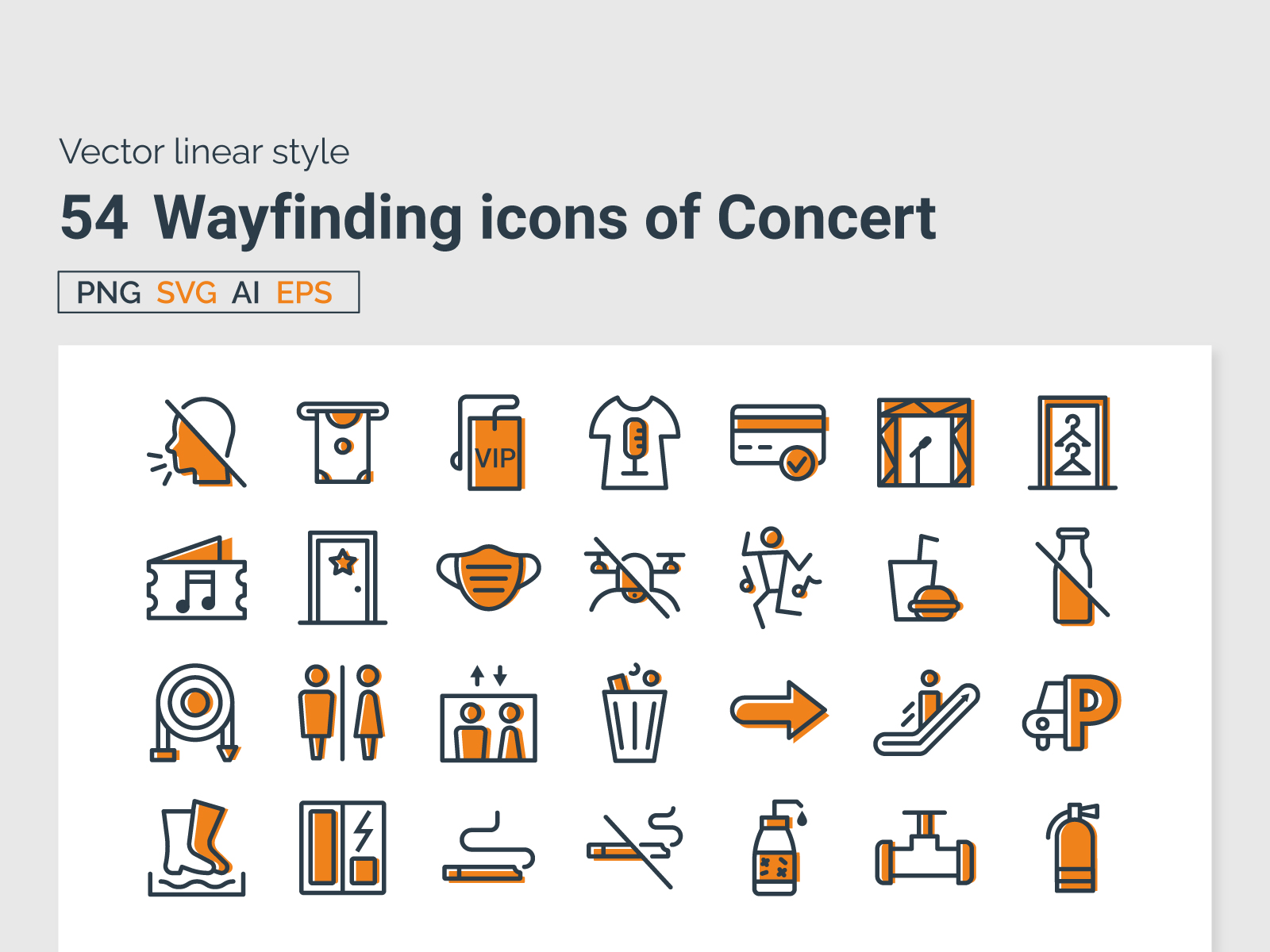 Examples of 54 Wayfinding concert icons