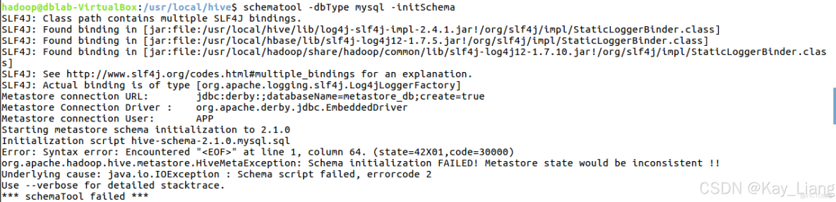 Hiveserver 2 啓動中的問題_#mysql_02