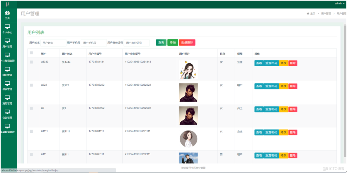 基於ssm的小區物業管理系統設計_功能模塊_02