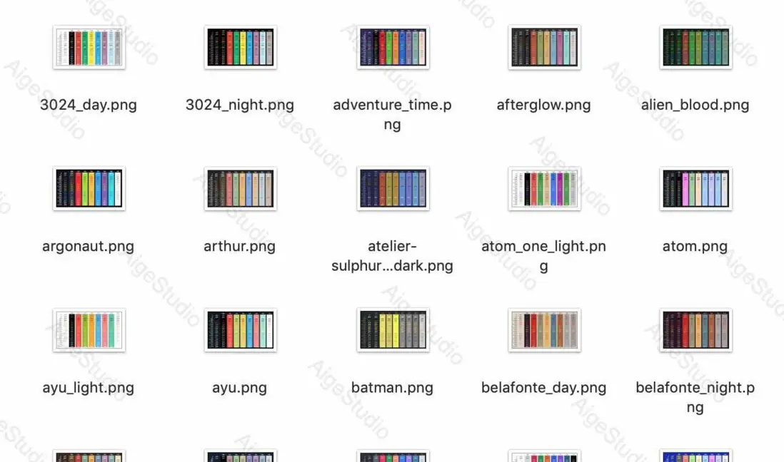 開源項目 iTerm2-Color-Schemes 預覽圖 —— From AigeStudio