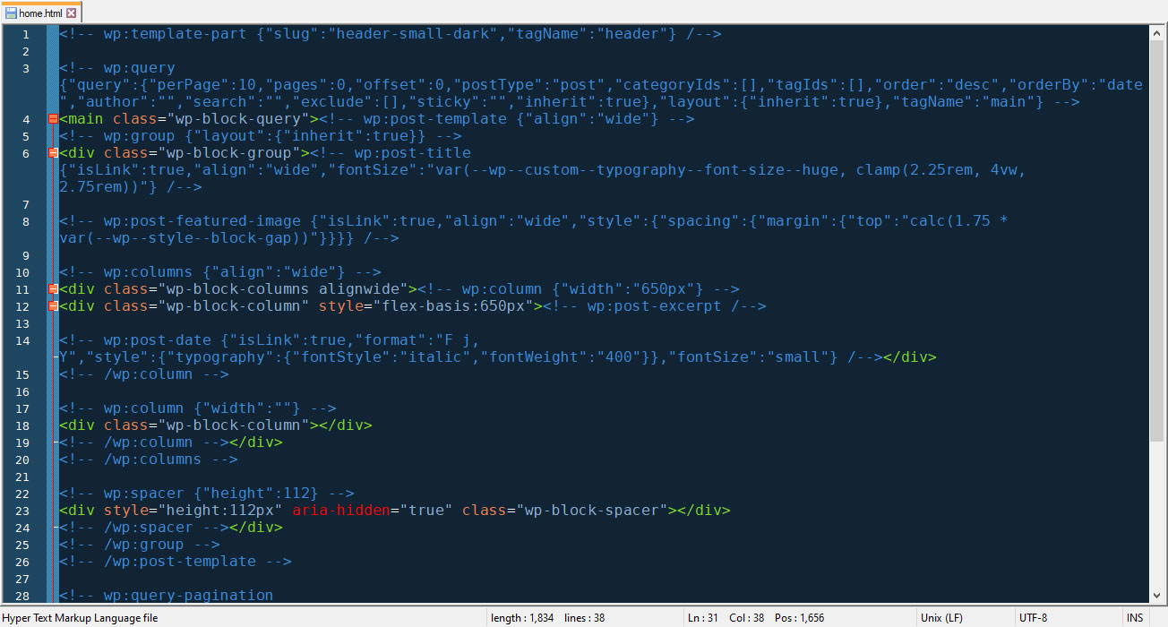 A screenshot of Block Theme Architecture