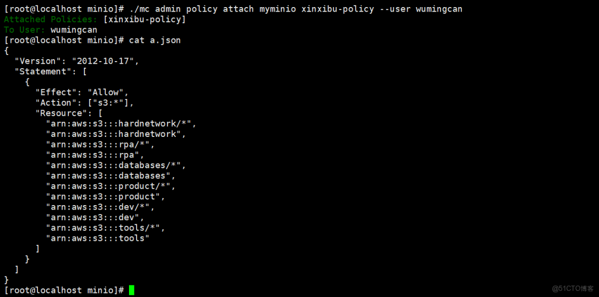mc在MinIO中創建用户創建policy用户和policy的綁定（minio）_上傳_10