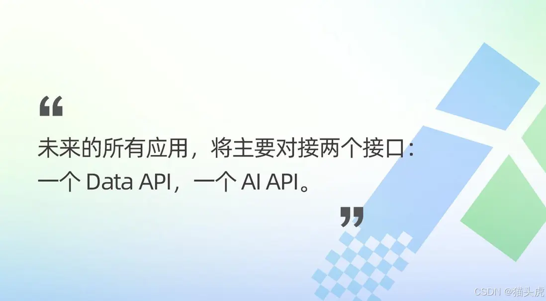 應用服務都將主要建立在兩個 API 之上，一個是 Data API，一個是 AI API