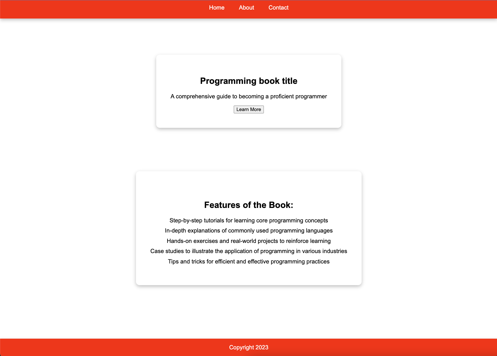 A template, which is a result of index.html and style.css