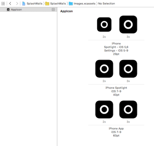 Placing App Icons in appropriate holders.