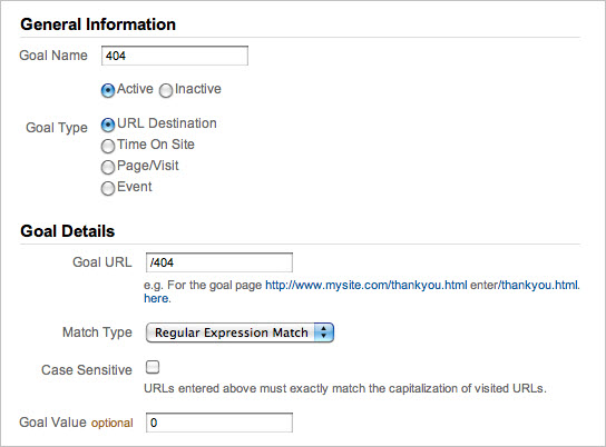 Google Analytics Goal