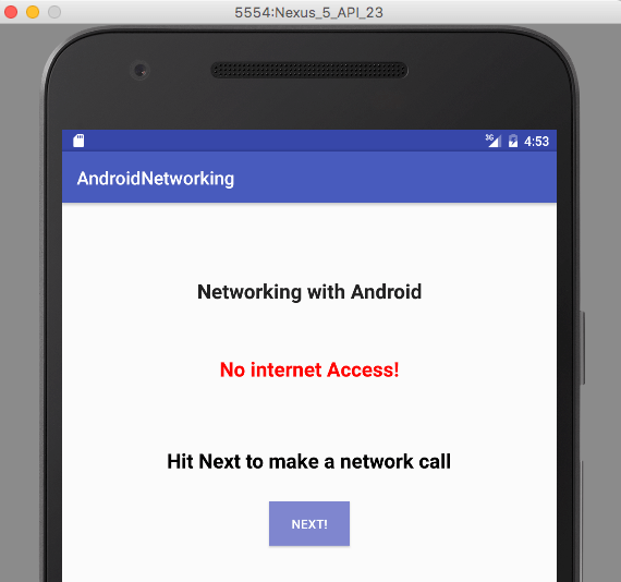 Pass a predefined error message about a network failure on the UI thread