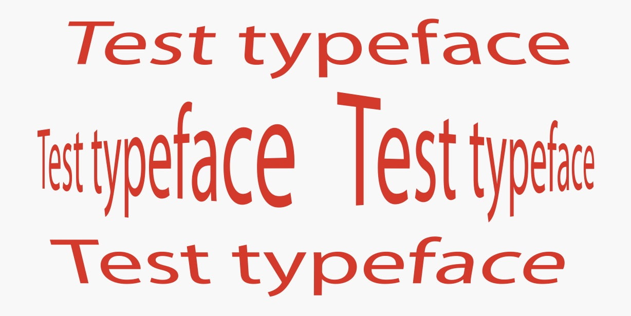 Legibility test on rotation, top: -45 degrees, right: +45 degrees, bottom: +45 degrees, left: -45 degrees.
