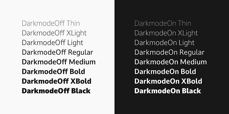 Image showing the impact of different types of typography on light and dark backgrounds