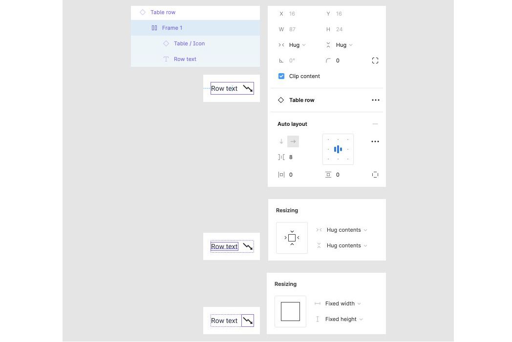 A screenshot which shows how the text can change the Frame size, and where the icon should always be on the right side