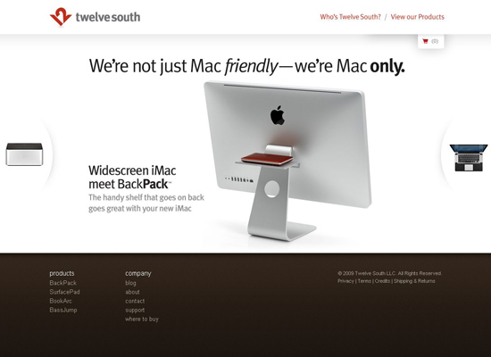 twelve-south website, accessories exclusively for Apple computers