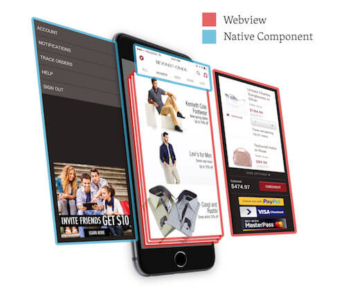 The app as a mix of native and web interfaces