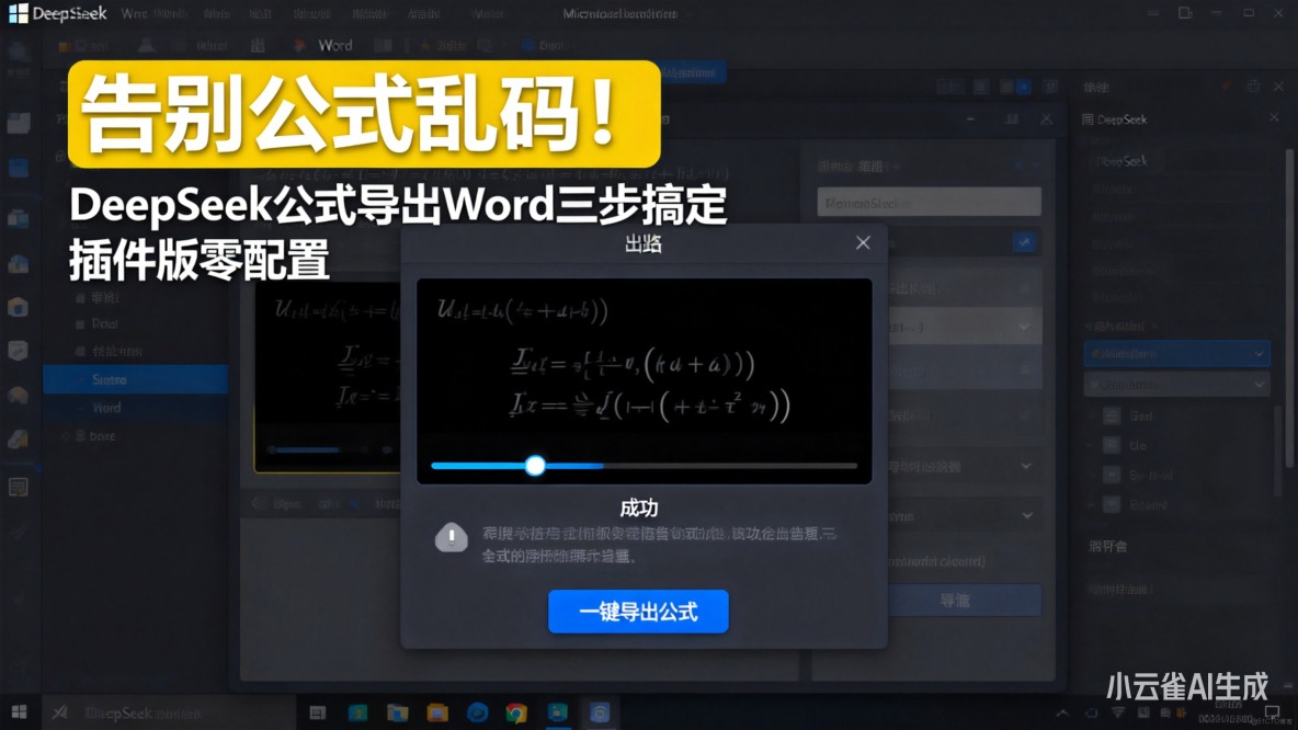 告別公式亂碼！DeepSeek公式導出Word三步搞定 插件版零配置_批量處理