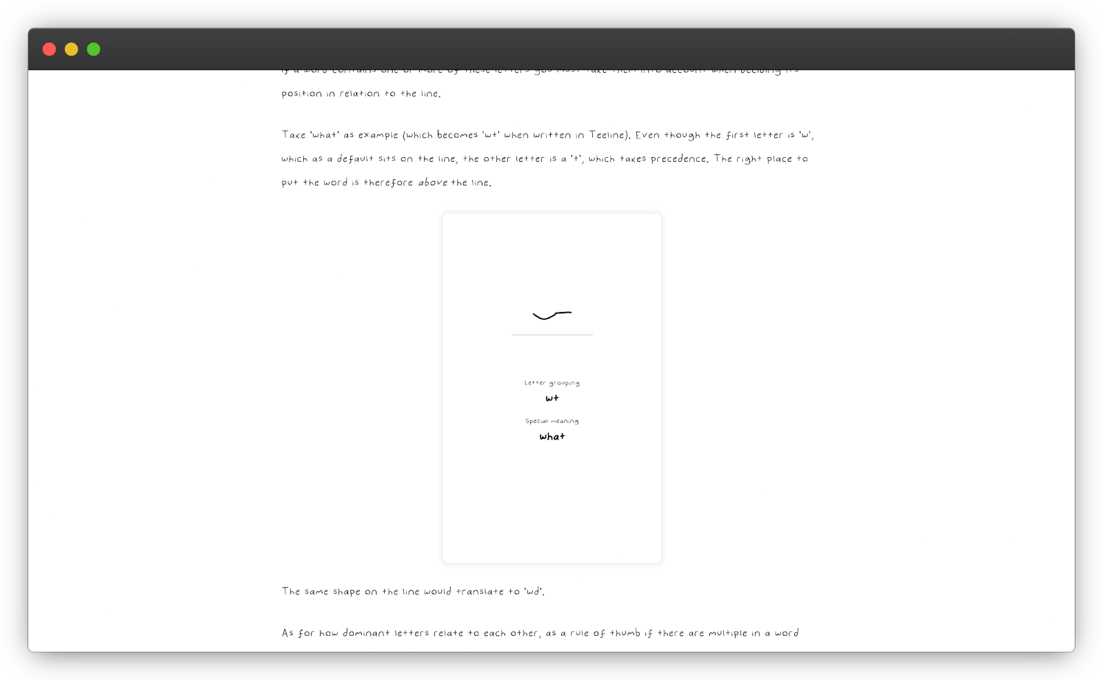 Showing a card component embedded between two paragraphs of text on a webpage.