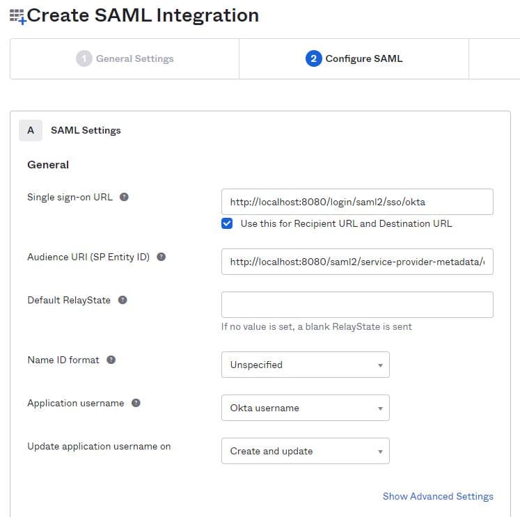 Okta Create A New App Integration Configure