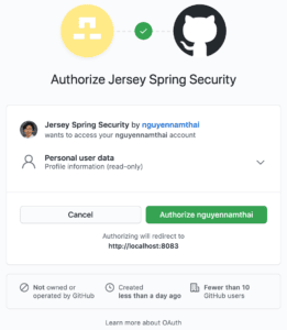 github authorize page