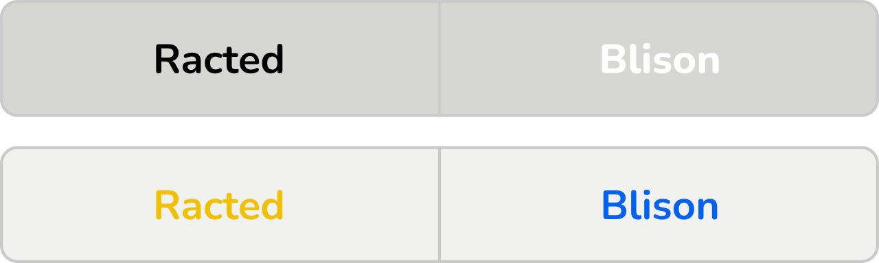 The black & white and orange & blue inverted color combinations