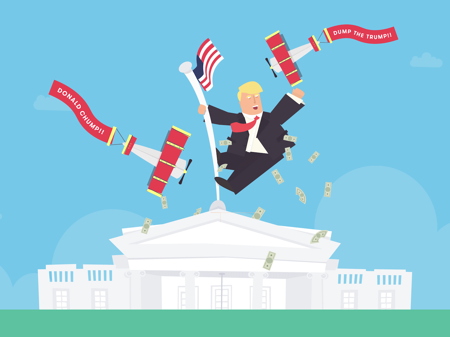 Mr. Trump portrayed in a parody of King Kong's ascent of the Empire State Building.