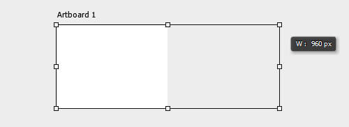 Using the transform handles to resize an artboard