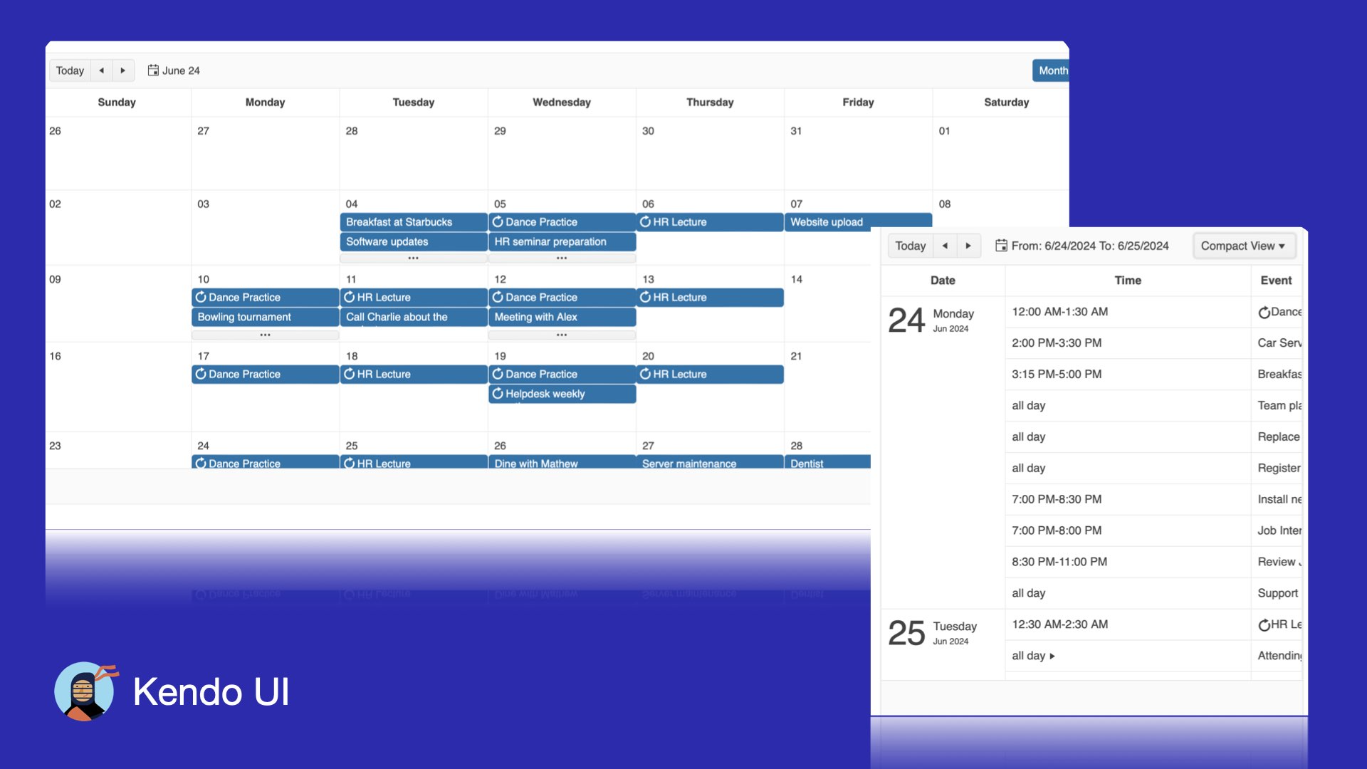 KendoReact scheduler