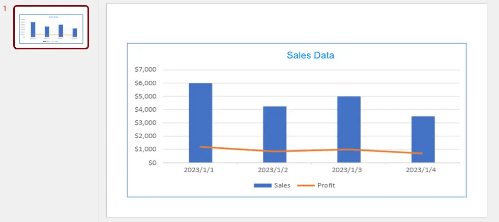 將Excel圖表以圖片形式插入到幻燈片