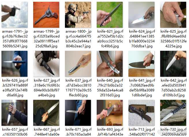 【完整源碼+數據集】武器刀具數據集，yolov8武器刀具檢測數據集 4098 張，武器刀具識別數據集，安防監控武器刀具識別系統實戰教程 - 教程_數據集_02