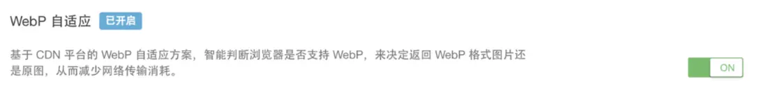 一鍵開啓 WebP 自適應